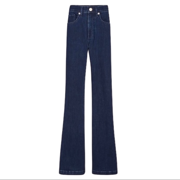 Express High Waisted Dark Wash Flare Jeans - Picture 3 of 3